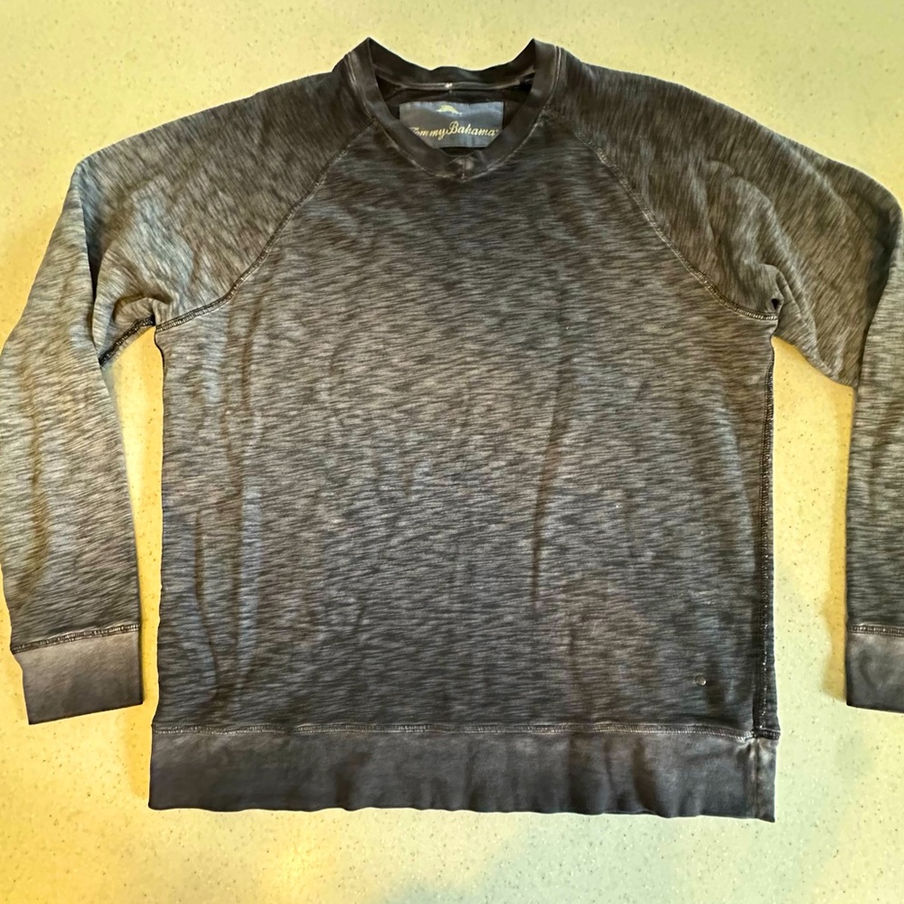COPY - Tommy Bahama Sweatshirt Sweater Shirt Sz Med Blue Gray V Neck Vintage Fa…